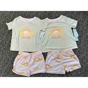 2 PACK! Cat & Jack Pajama Set Rise Up With The‎ Sun Sleepwear Kids SIZE 7/8